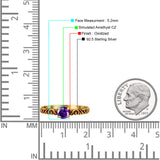 Art Deco Vintage Style Thumb Ring Statement Fashion Oxidized Round Solid 925 Sterling Silver