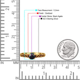 Art Deco Vintage Style Thumb Ring Statement Fashion Oxidized Round Solid 925 Sterling Silver