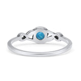 Infinity Promise Thumb Ring Round Oxidized Fashion Statement Ring Band Lab Created Opal 925 Sterling Silver