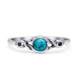 Infinity Promise Thumb Ring Round Oxidized Fashion Statement Ring Band Lab Created Opal 925 Sterling Silver