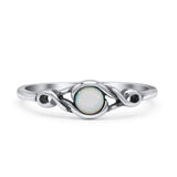 Infinity Promise Thumb Ring Round Oxidized Fashion Statement Ring Band Lab Created Opal 925 Sterling Silver