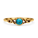 Infinity Promise Thumb Ring Round Oxidized Fashion Statement Ring Band Lab Created Opal 925 Sterling Silver