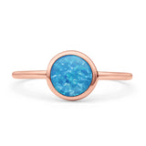 Oxidized Statement Fashion Round Petite Dainty Thumb Ring Lab Created Opal Solid 925 Sterling Silver