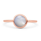 Oxidized Statement Fashion Round Petite Dainty Thumb Ring Lab Created Opal Solid 925 Sterling Silver