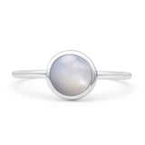 Oxidized Statement Fashion Round Petite Dainty Thumb Ring Lab Created Opal Solid 925 Sterling Silver