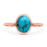 Oval Statement Fashion Petite Dainty Thumb Ring Lab Created Opal Solid 925 Sterling Silver