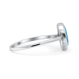 Oval Statement Fashion Petite Dainty Thumb Ring Lab Created Opal Solid 925 Sterling Silver