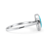 Oval Statement Fashion Petite Dainty Thumb Ring Lab Created Opal Solid 925 Sterling Silver