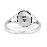 Oval Statement Fashion Thumb Ring Lab Created Opal Oxidized Solid 925 Sterling Silver
