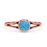 Split Shank Cushion Cut Statement Fashion Petite Dainty Thumb Ring Lab Created Opal Oxidized 925 Sterling Silver