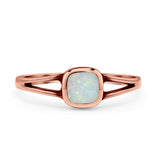 Split Shank Cushion Cut Statement Fashion Petite Dainty Thumb Ring Lab Created Opal Oxidized 925 Sterling Silver