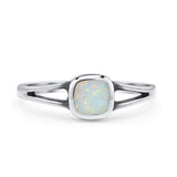 Split Shank Cushion Cut Statement Fashion Petite Dainty Thumb Ring Lab Created Opal Oxidized 925 Sterling Silver