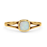 Split Shank Cushion Cut Statement Fashion Petite Dainty Thumb Ring Lab Created Opal Oxidized 925 Sterling Silver