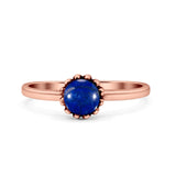 Solitaire Flower Round Oxidized Statement Fashion Thumb Ring Lab Created Opal 925 Sterling Silver
