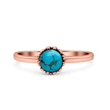 Solitaire Flower Round Oxidized Statement Fashion Thumb Ring Lab Created Opal 925 Sterling Silver