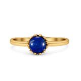 Solitaire Flower Round Oxidized Statement Fashion Thumb Ring Lab Created Opal 925 Sterling Silver