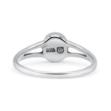 Oval Oxidized Statement Fashion Petite Dainty Thumb Ring Lab Created Opal Solid 925 Sterling Silver