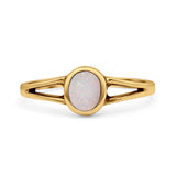 Oval Oxidized Statement Fashion Petite Dainty Thumb Ring Lab Created Opal Solid 925 Sterling Silver