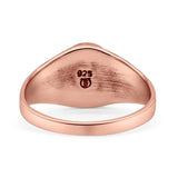 Oval Signet Ring Lab Created Gemstone 925 Sterling Silver