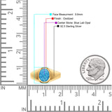 Oval Signet Ring Lab Created Gemstone 925 Sterling Silver