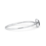 Round Fashion Statement Petite Dainty Thumb Ring Lab Created Opal Solid 925 Sterling Silver