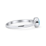 Round 6mm Thumb Ring Statement Fashion Ring Plain Band 925 Sterling Silver Petite Dainty Created Opal