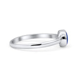 Round 6mm Thumb Ring Statement Fashion Ring Plain Band 925 Sterling Silver Petite Dainty Created Opal