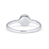 Round 6mm Thumb Ring Statement Fashion Ring Plain Band 925 Sterling Silver Petite Dainty Created Opal