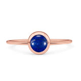 Round Statement Fashion Petite Dainty Thumb Ring Lab Created Opal Solid 925 Sterling Silver