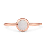 Round Statement Fashion Petite Dainty Thumb Ring Lab Created Opal Solid 925 Sterling Silver