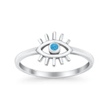 Evil Eye Thumb Ring Fashion Oxidized Lab Created Opal Solid 925 Sterling Silver