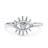 Evil Eye Thumb Ring Fashion Oxidized Lab Created Opal Solid 925 Sterling Silver