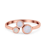 New Design Petite Dainty Thumb Fashion Ring Lab Created Opal Solid 925 Sterling Silver