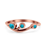 New Design Three Stone Petite Dainty Thumb Fashion Ring Lab Created Opal Solid 925 Sterling Silver