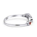 New Design Three Stone Petite Dainty Thumb Fashion Ring Lab Created Opal Solid 925 Sterling Silver