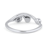 New Design Three Stone Petite Dainty Thumb Fashion Ring Lab Created Opal Solid 925 Sterling Silver