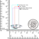 New Design Three Stone Petite Dainty Thumb Fashion Ring Lab Created Opal Solid 925 Sterling Silver