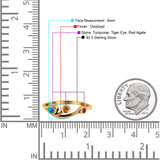 New Design Three Stone Petite Dainty Thumb Fashion Ring Lab Created Opal Solid 925 Sterling Silver