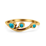 New Design Three Stone Petite Dainty Thumb Fashion Ring Lab Created Opal Solid 925 Sterling Silver