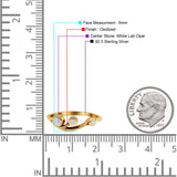 New Design Three Stone Petite Dainty Thumb Fashion Ring Lab Created Opal Solid 925 Sterling Silver