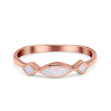 Marquise Vintage Style Petite Dainty Fashion Thumb Ring Lab Created Opal Solid 925 Sterling Silver