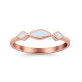 Marquise Vintage Style Petite Dainty Fashion Thumb Ring Lab Created Opal Solid 925 Sterling Silver