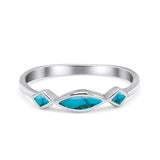 Marquise Vintage Style Petite Dainty Fashion Thumb Ring Lab Created Opal Solid 925 Sterling Silver