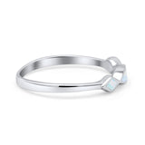 Marquise Vintage Style Petite Dainty Fashion Thumb Ring Lab Created Opal Solid 925 Sterling Silver