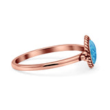 Round Fashion Petite Dainty Oxidized Thumb Statement Ring Lab Created Opal Solid 925 Sterling Silver