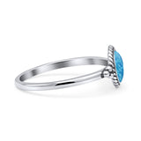 Round Fashion Petite Dainty Oxidized Thumb Statement Ring Lab Created Opal Solid 925 Sterling Silver