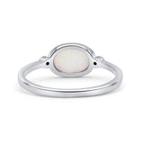 Round Cubic Zirconia Thumb Ring New Statement Fashion Ring Oval Lab Created Opal 925 Sterling Silver