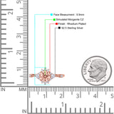 Halo Art Deco Bridal Wedding Engagement Ring Rhodium Plated Round Simulated Cubic Zirconia 925 Sterling Silver