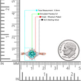 Halo Art Deco Bridal Wedding Engagement Ring Rhodium Plated Round Simulated Cubic Zirconia 925 Sterling Silver