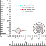 Halo Art Deco Bridal Wedding Engagement Ring Rhodium Plated Round Simulated Cubic Zirconia 925 Sterling Silver